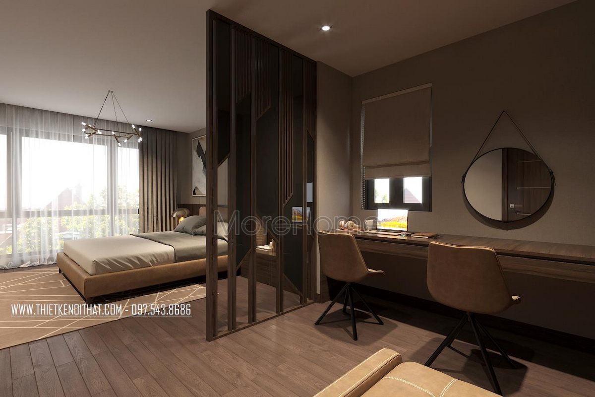 Thiết kế nội thất phòng làm việc biệt thự Ecopark Văn Giang 